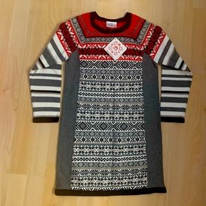 Hanna Andersson Christmas Holiday Knit Dress 6-8 New